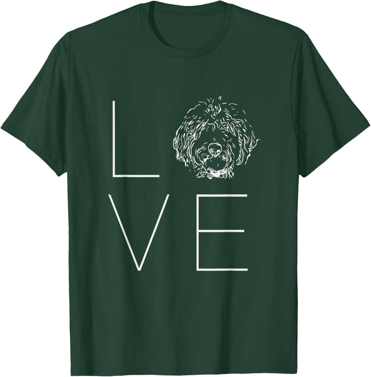 Love Doodles Cute Golden Labradoodle Line Drawing T-Shirt - T-Shirt | Forest