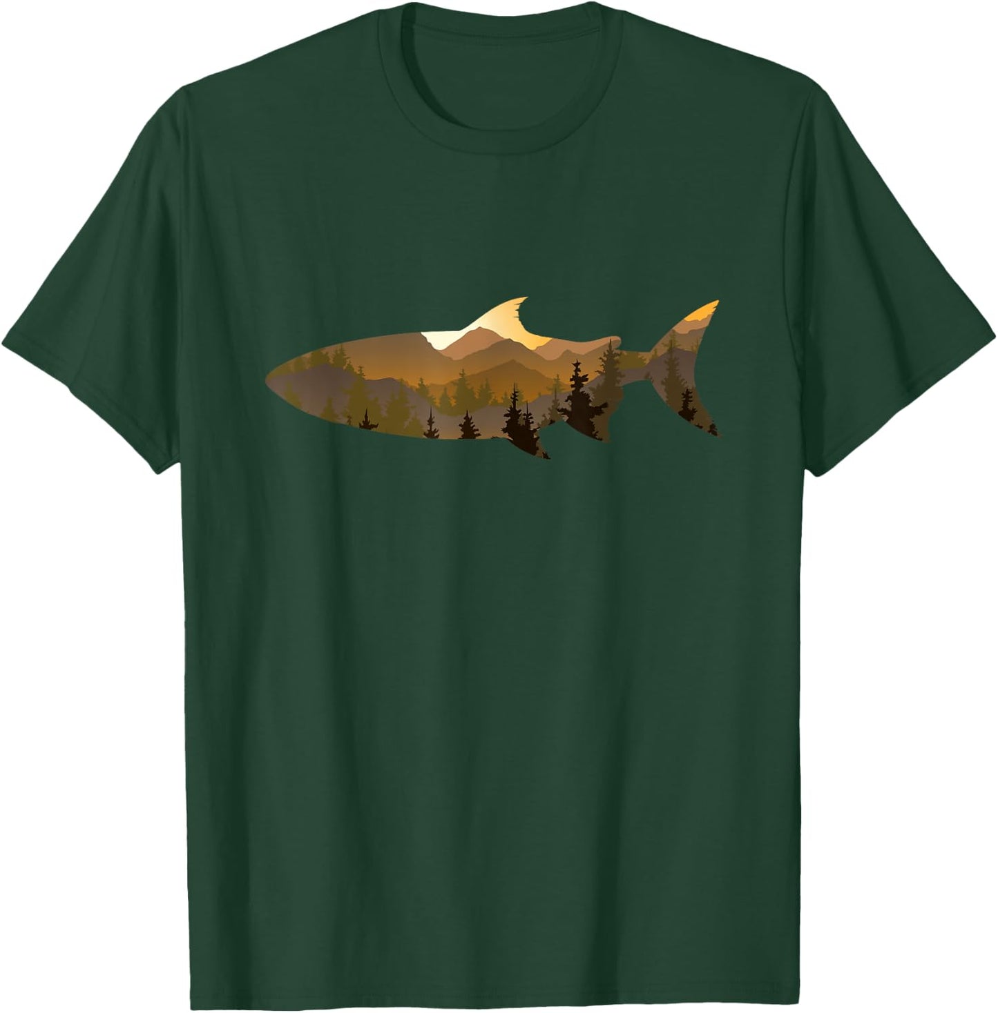 Trout Fishing Nature Outdoor Fisherman Fisher Angler T-Shirt - T-Shirt | Forest