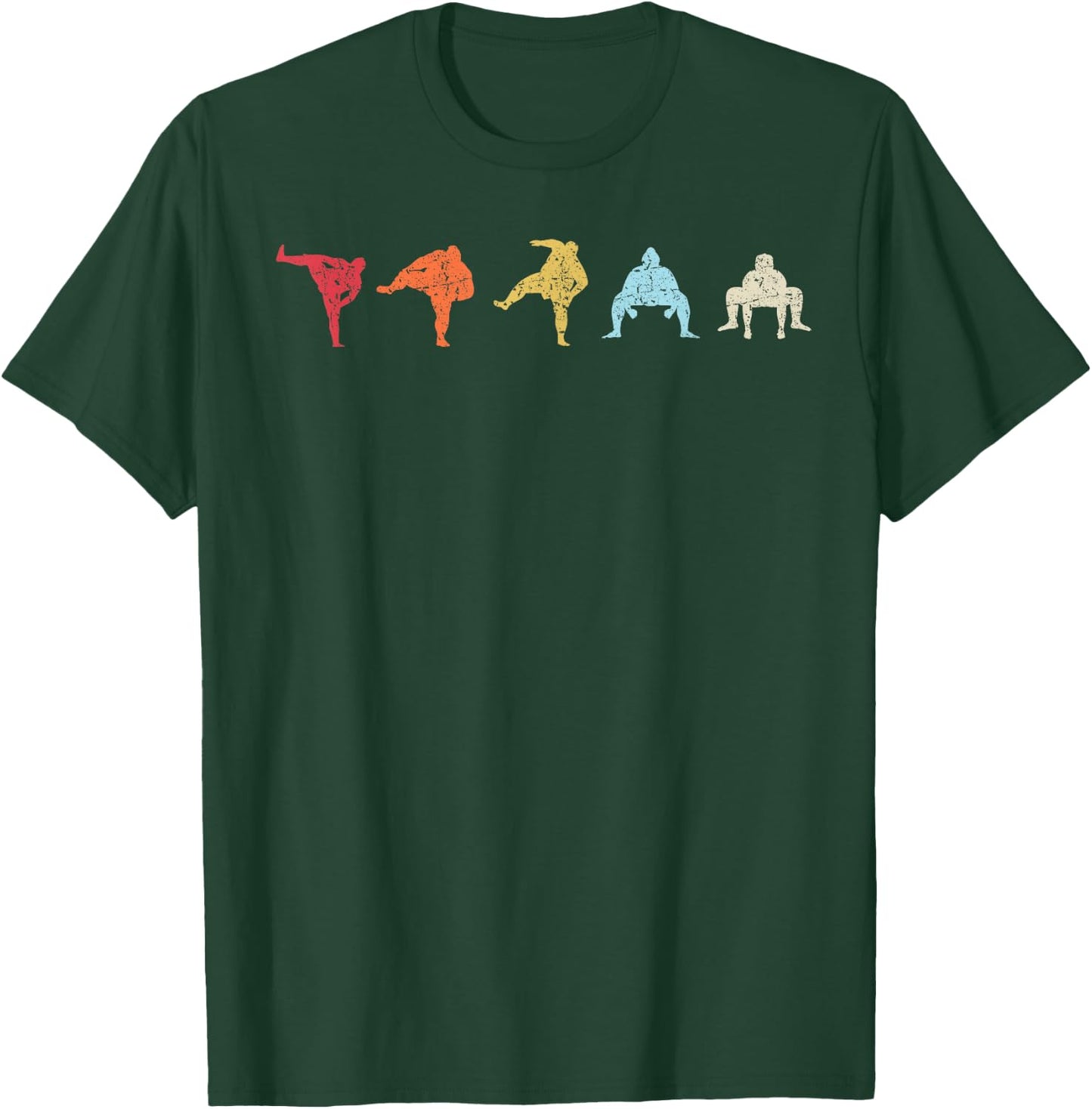 Sumo Wrestling Vintage Sumo Wrestler Retro Sumo T-Shirt - T-Shirt | Forest