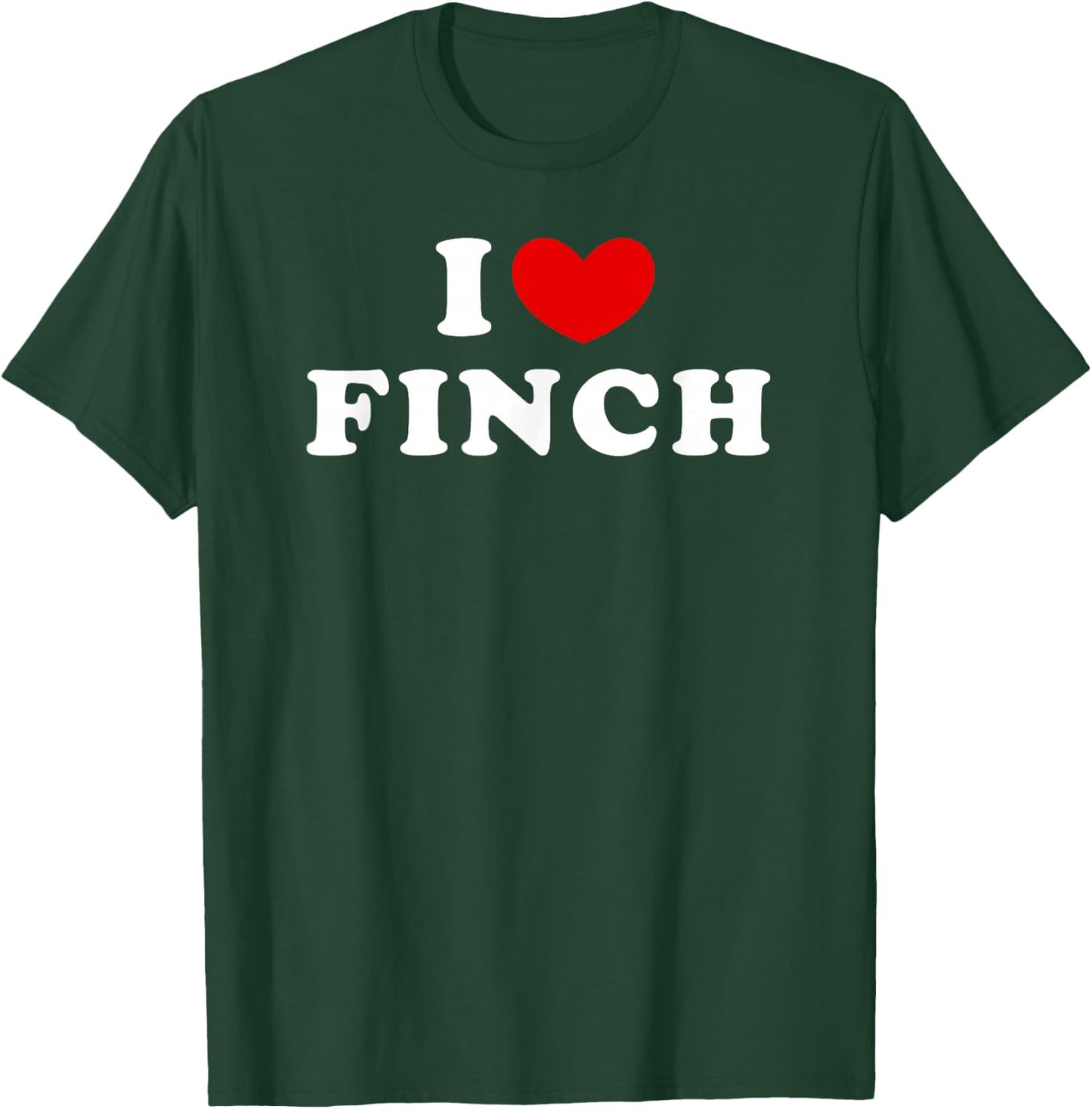 Personalized For Finch & Friends I Love Finch Women's Adult Black V-Neck Short Sleeve Classic Fit Small EU 16-16.5 T-Shirt - T-Shirt | Forest