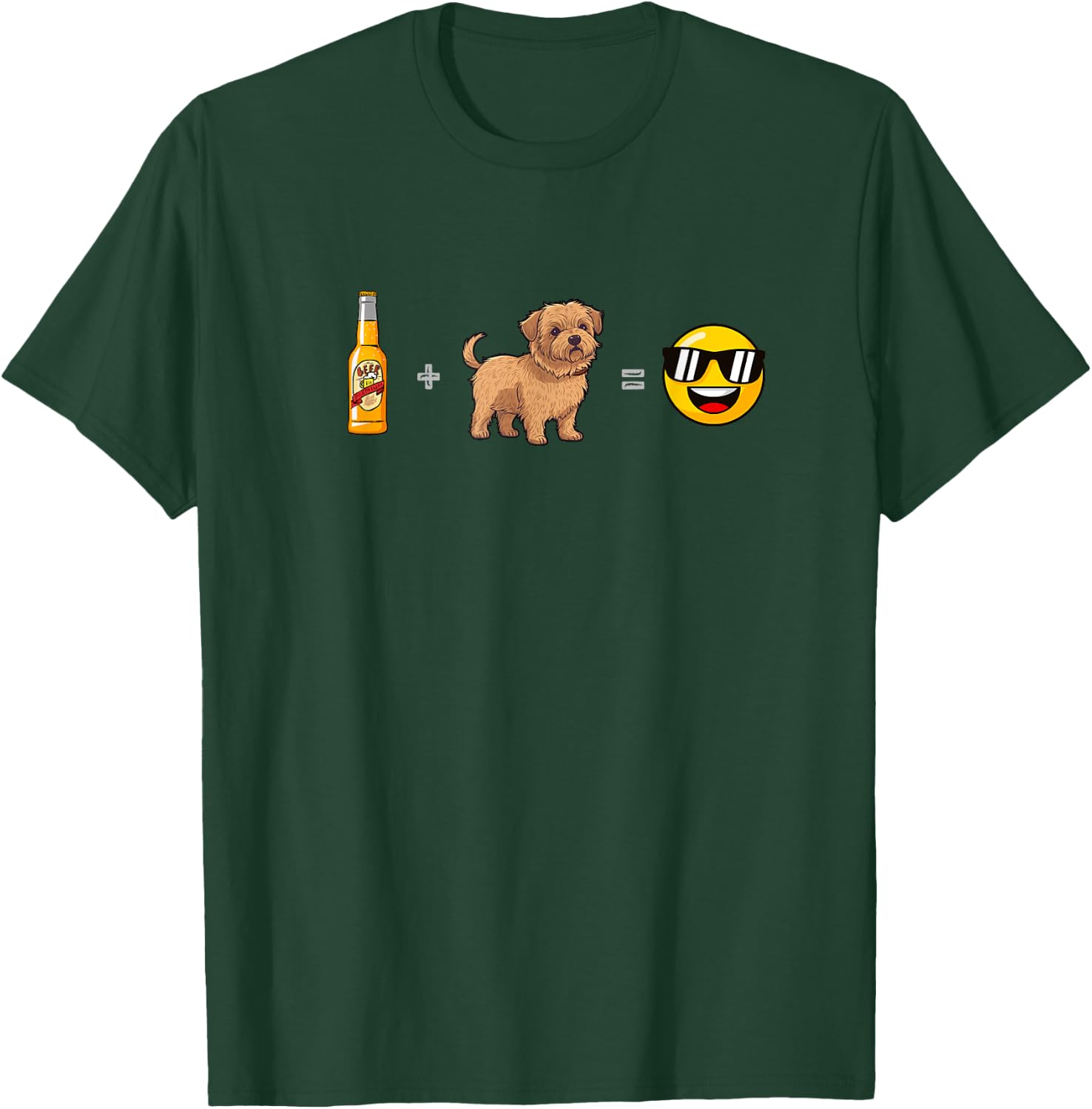 Norfolk Terrier + Beer Dog Dad Happy Men Pet Lover T-Shirt - T-Shirt | Forest