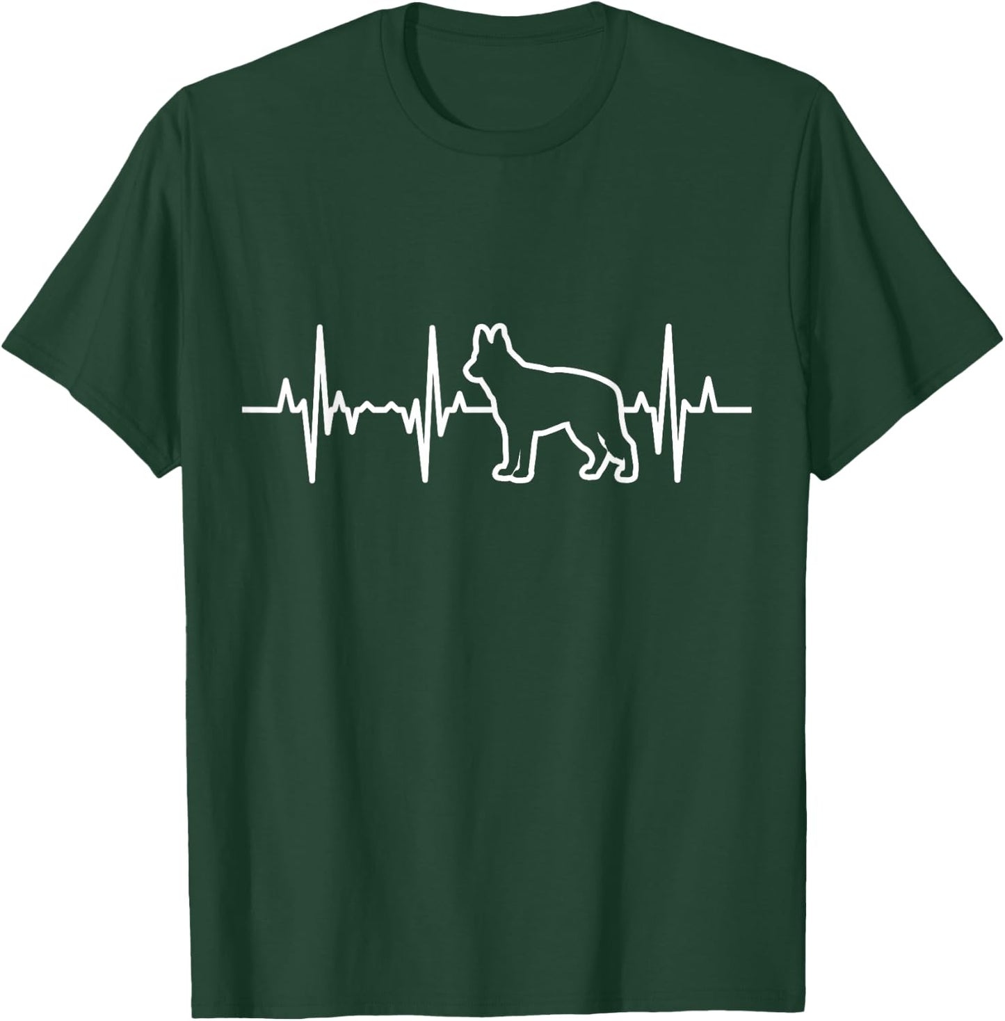 Schäferhund Herzschlag Tierarzt T-Shirt - T-Shirt | Forest
