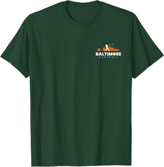 Baltimore Baseball Vintage Minimalist Retro Baseball Lover T-Shirt - T-Shirt | Forest