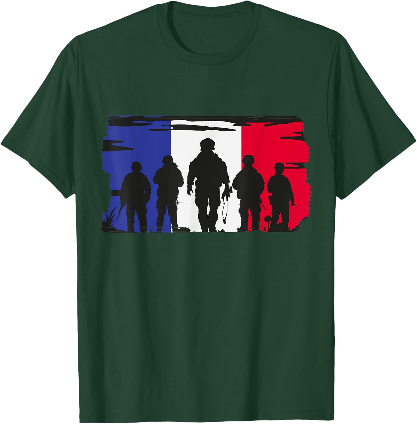 Soldiers and French Flag Gift Old Military , Black, S T-Shirt - T-Shirt | Forest