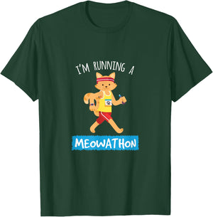 Funny Cat Running Cross Country Gift Men T-Shirt - T-Shirt | Forest