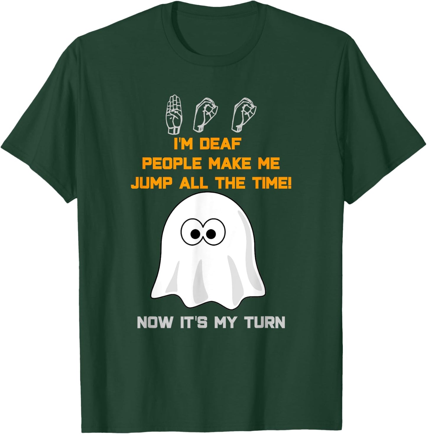 Boo Ghost ASL Funny Halloween sign language T-Shirt - T-Shirt | Forest