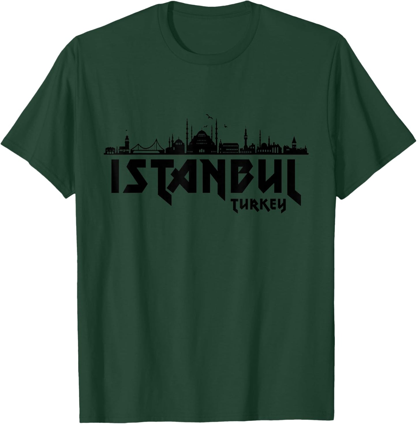 Istanbul Skyline Turkey Turkey Souvenir Turkey , grey, S T-Shirt - T-Shirt | Forest