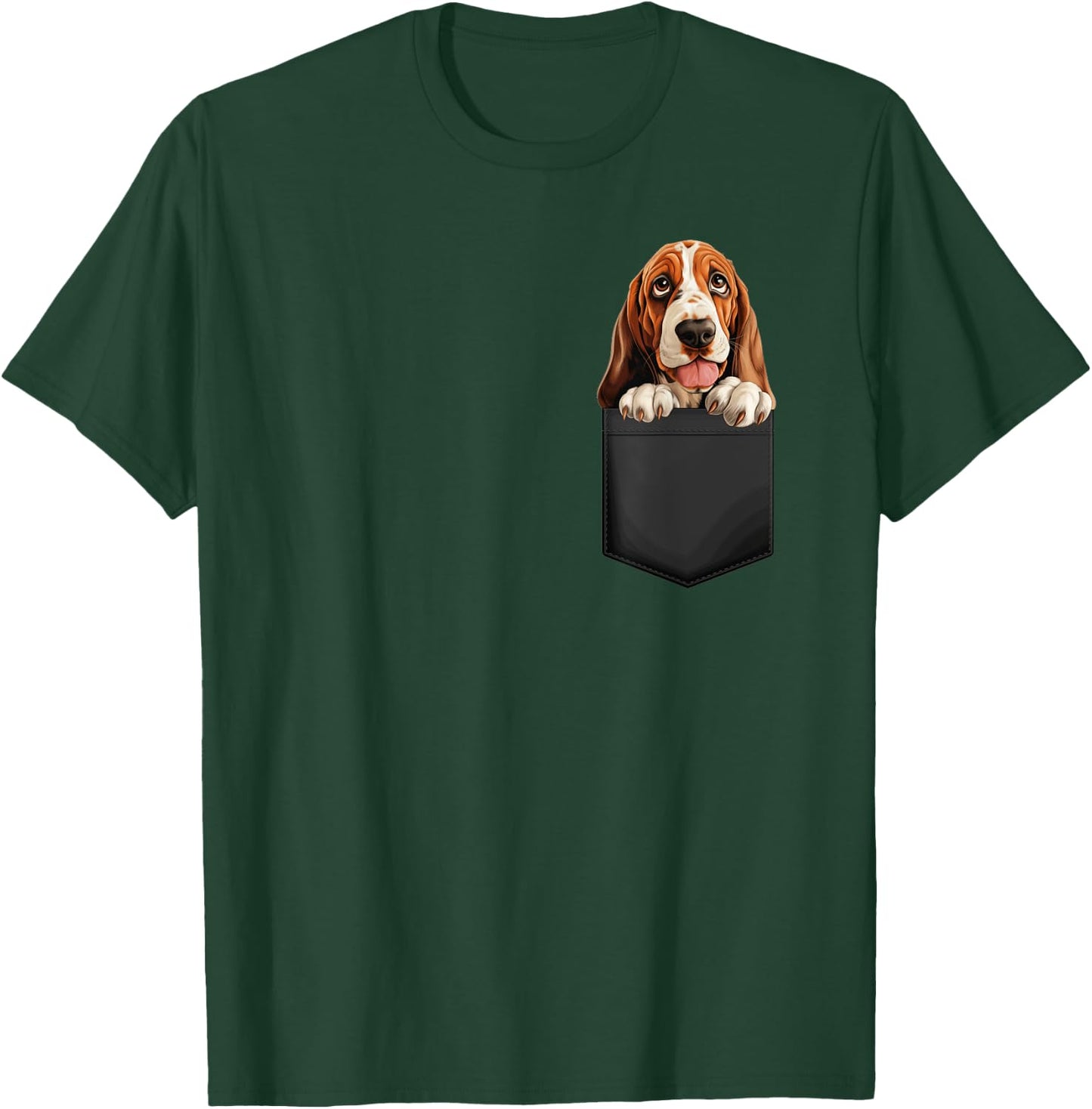 Basset Hound Puppy In A Pocket Animal Lover , Black, S T-Shirt - T-Shirt | Forest