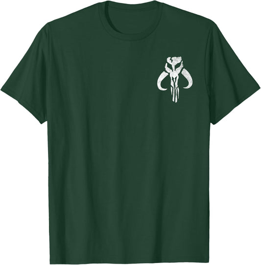 Star Wars: The Mandalorian Bounty Hunter Portrait & Logo T-Shirt - T-Shirt | Forest