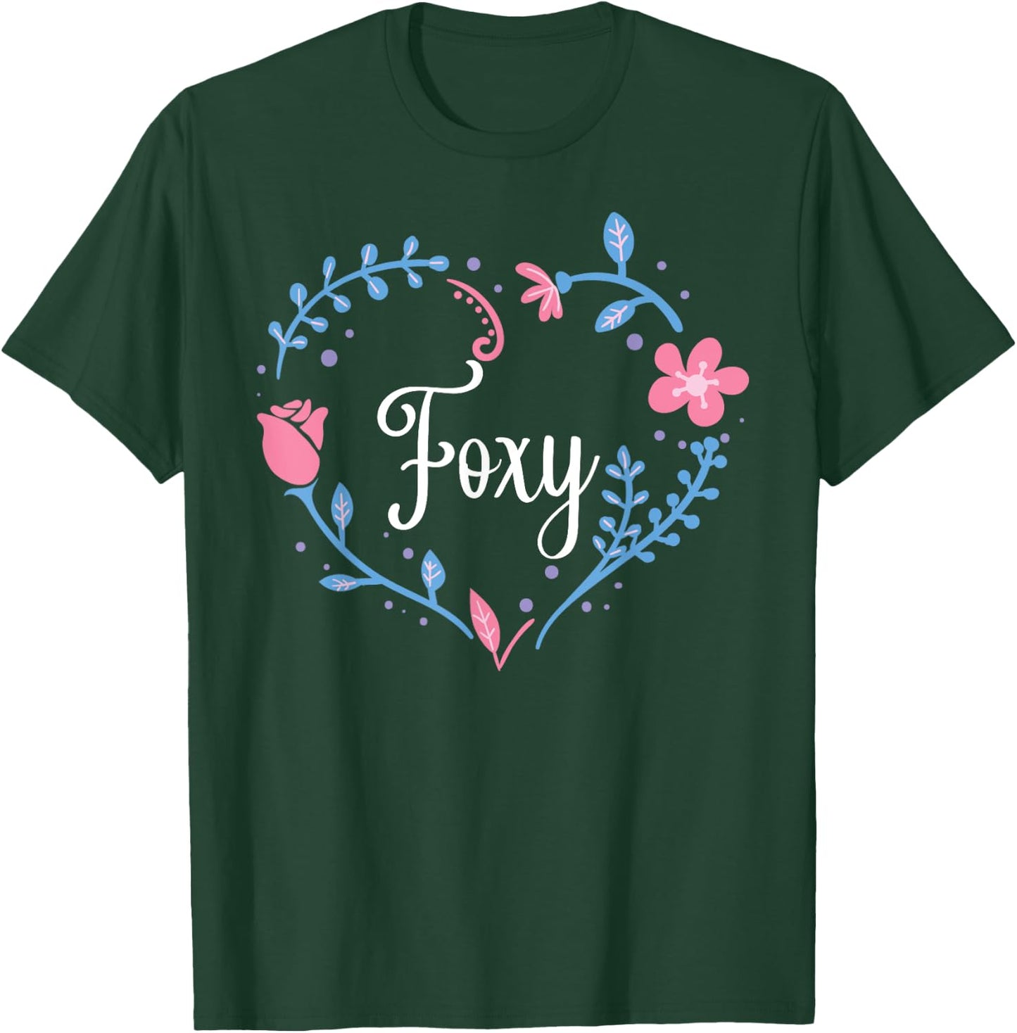 Flower Foxy Grandma Christmas Birthday Gift T-Shirt - T-Shirt | Forest
