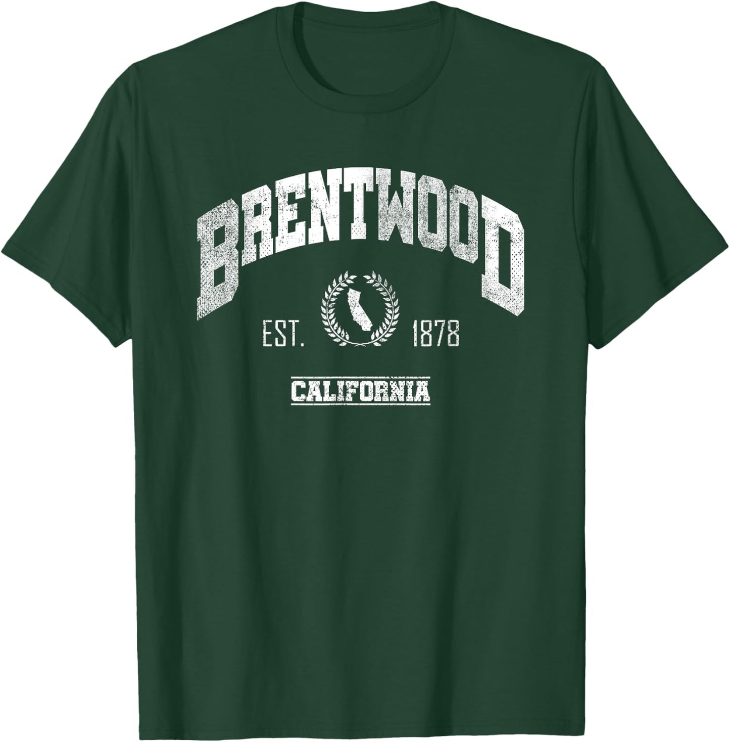 Brentwood CA | California | Vintage Throwback T-Shirt - T-Shirt | Forest