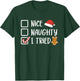 Nice Naughty I Tried Santa's Naughty List Funny Christmas T-Shirt - T-Shirt | Forest