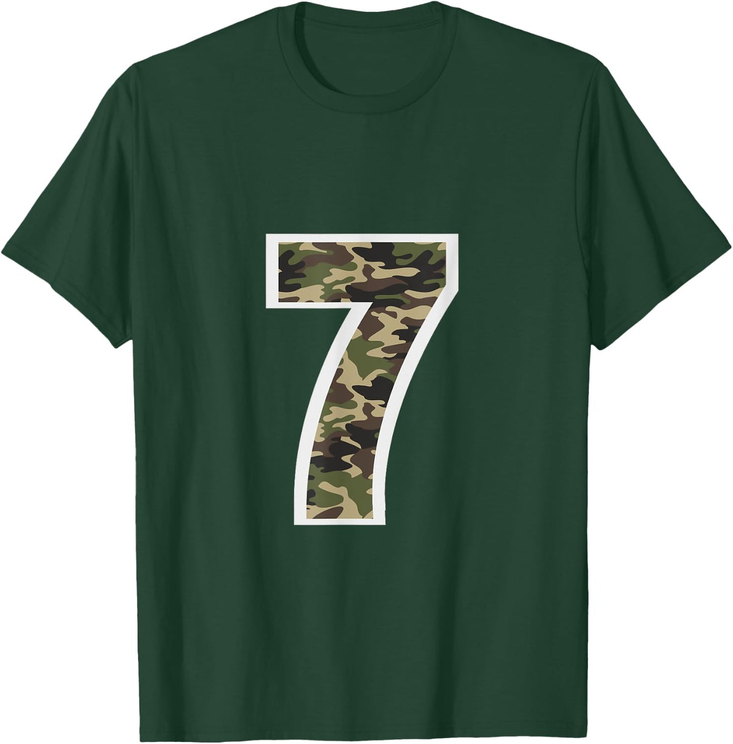 7 My Lucky Number Seven Lucky 7 Camo Camouflage T-Shirt - T-Shirt | Forest