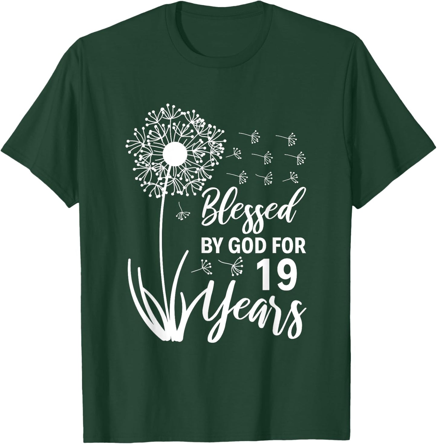 19th Birthday Woman Man Blessed By God For 19 Years T-Shirt - T-Shirt | Forest
