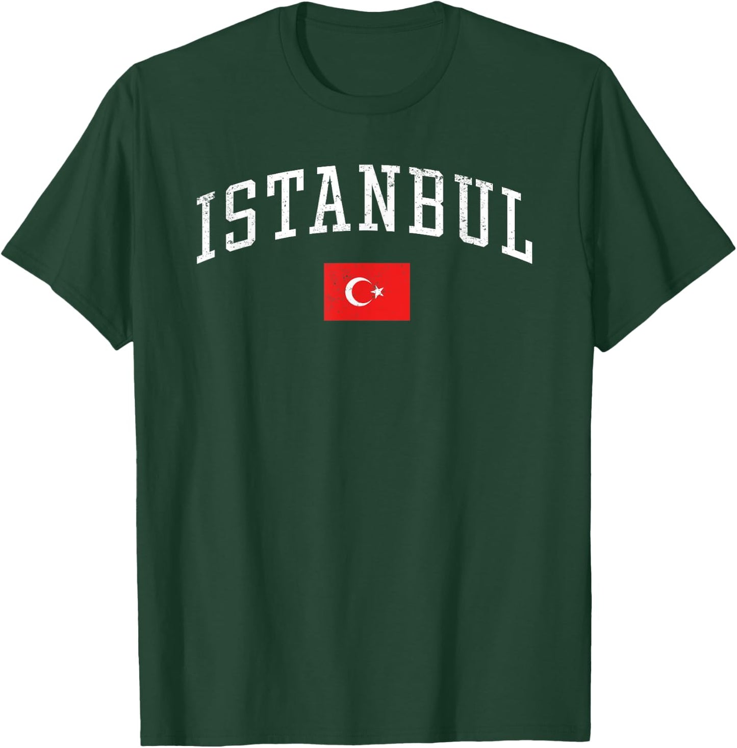 Vintage Istanbul Turkey Country Flag Souvenir Vacation T-Shirt - T-Shirt | Forest