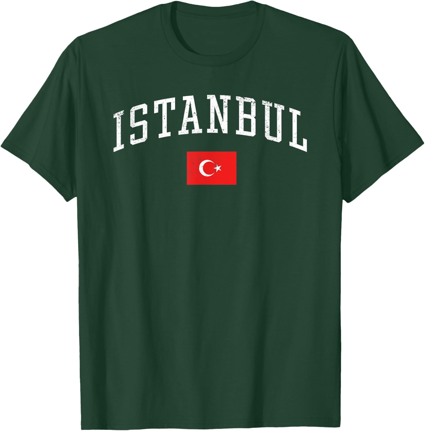 Vintage Istanbul Turkey Country Flag Souvenir Vacation T-Shirt - T-Shirt | Forest