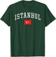 Vintage Istanbul Turkey Country Flag Souvenir Vacation T-Shirt - T-Shirt | Forest