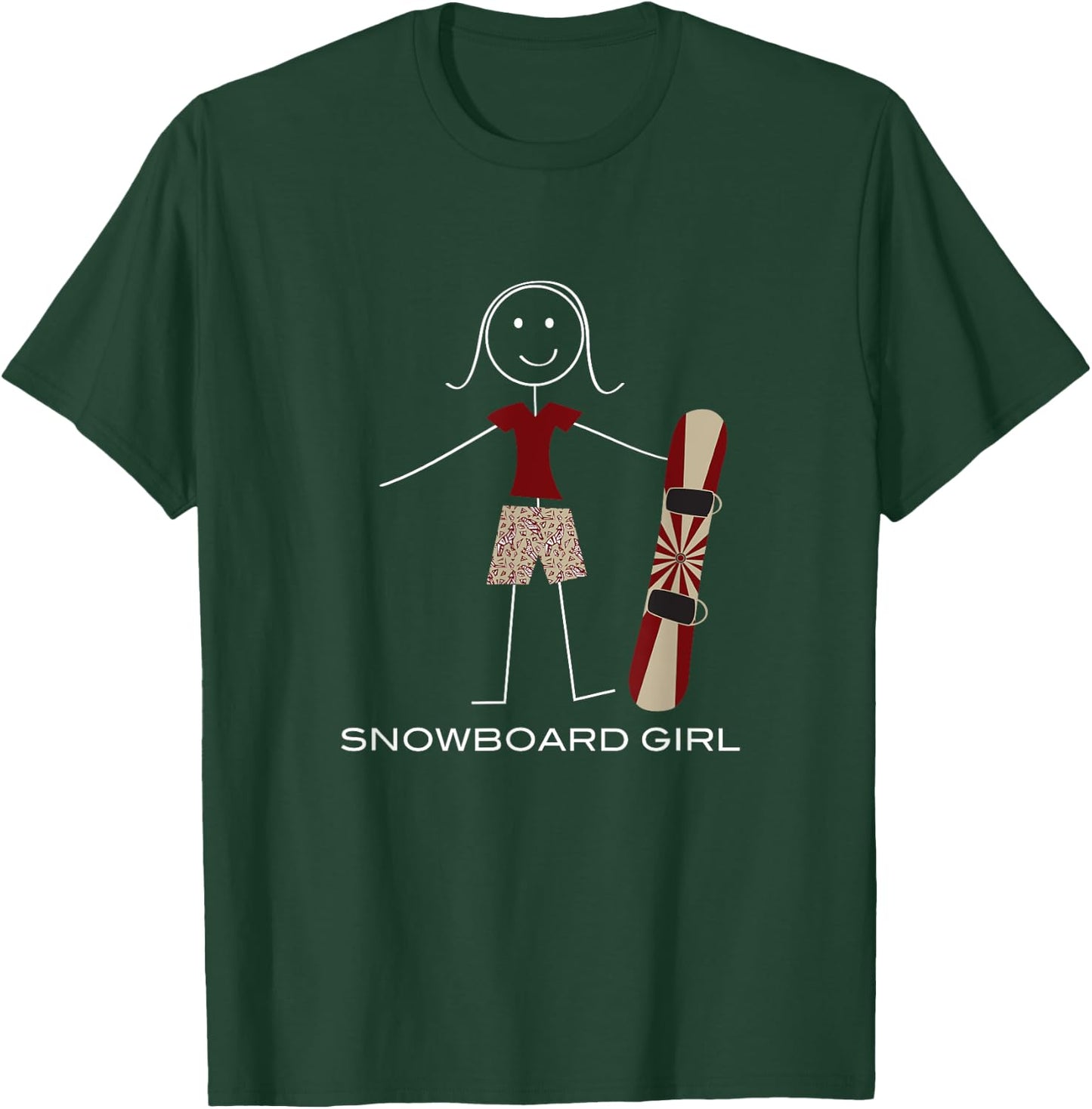Funny Women Snowboarding, Girl Snowboard T-Shirt - T-Shirt | Forest