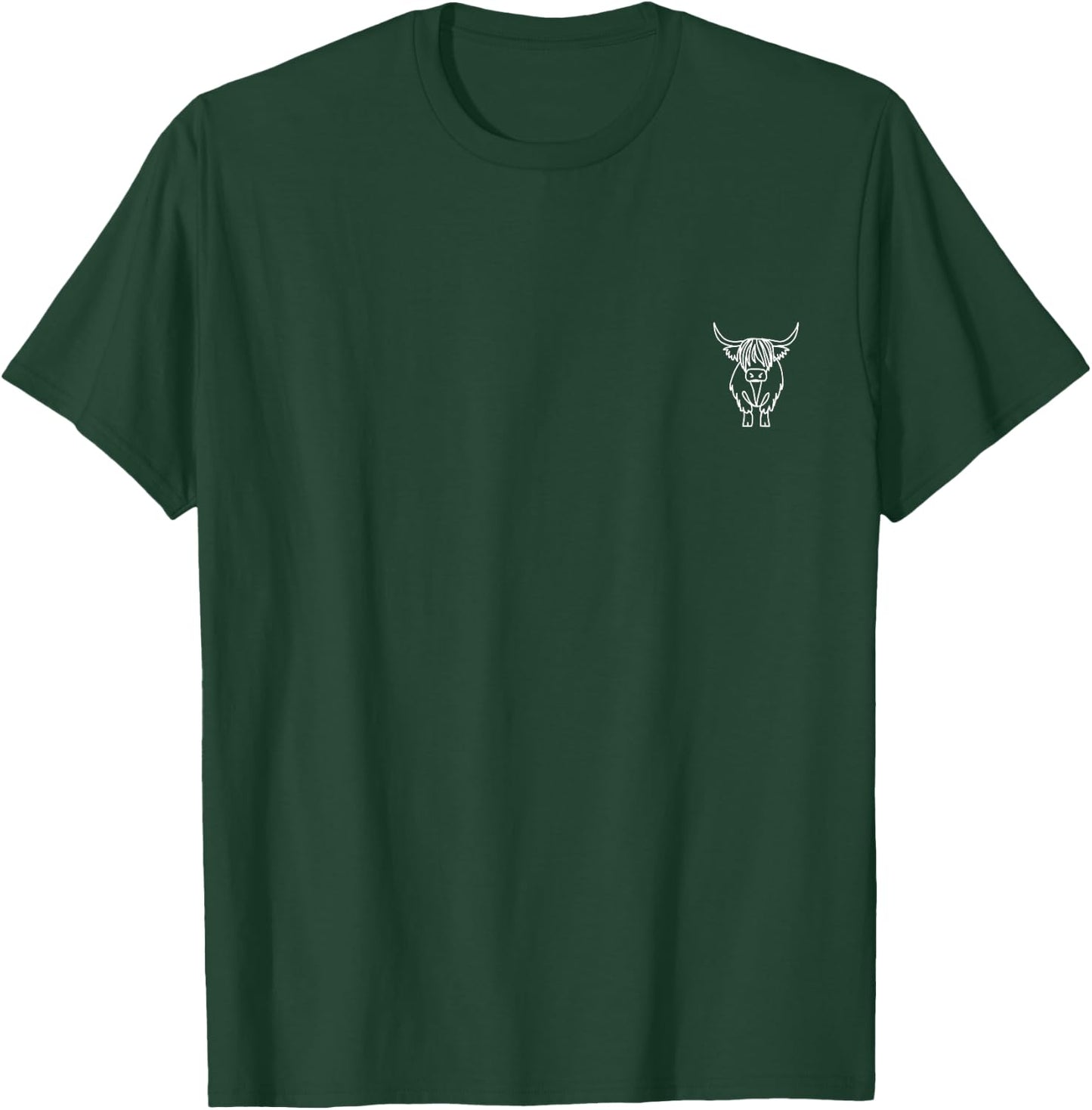 Highland Cow Minimalism , black T-Shirt - T-Shirt | Forest