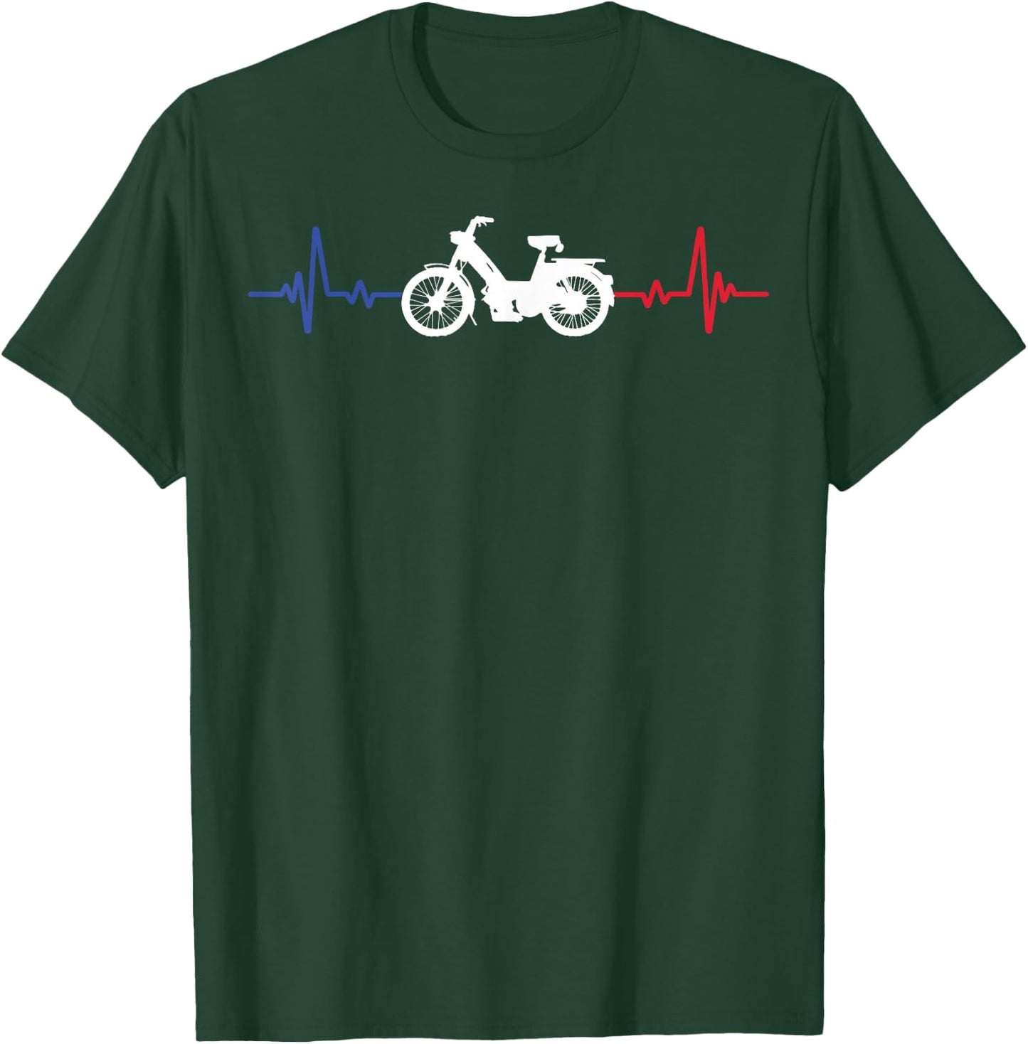 moped mob mobeur moped heartbeat humour , Black, S T-Shirt - T-Shirt | Forest