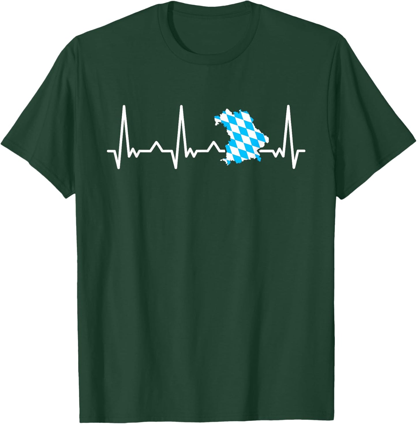 Bayern Herzschlag EKG Freistaat Bayern Bayerische Silhouette T-Shirt - T-Shirt | Forest