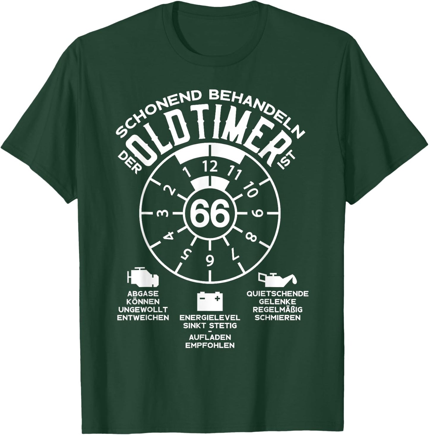 66 Jahre Schonend Treatment Oldtimer 66. Geburtstag , black T-Shirt - T-Shirt | Forest