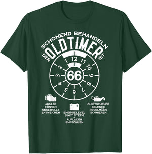 66 Jahre Schonend Treatment Oldtimer 66. Geburtstag , black T-Shirt - T-Shirt | Forest