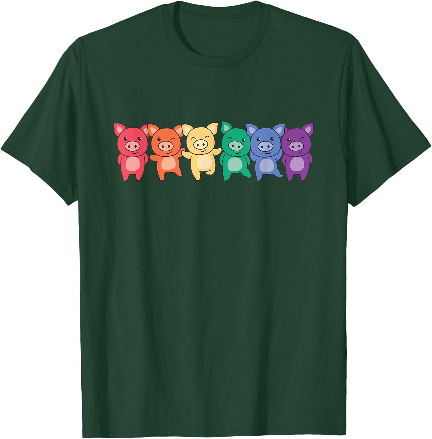 Rainbow Flag Pride Month Lgbtq Rainbow Pig T-Shirt - T-Shirt | Forest