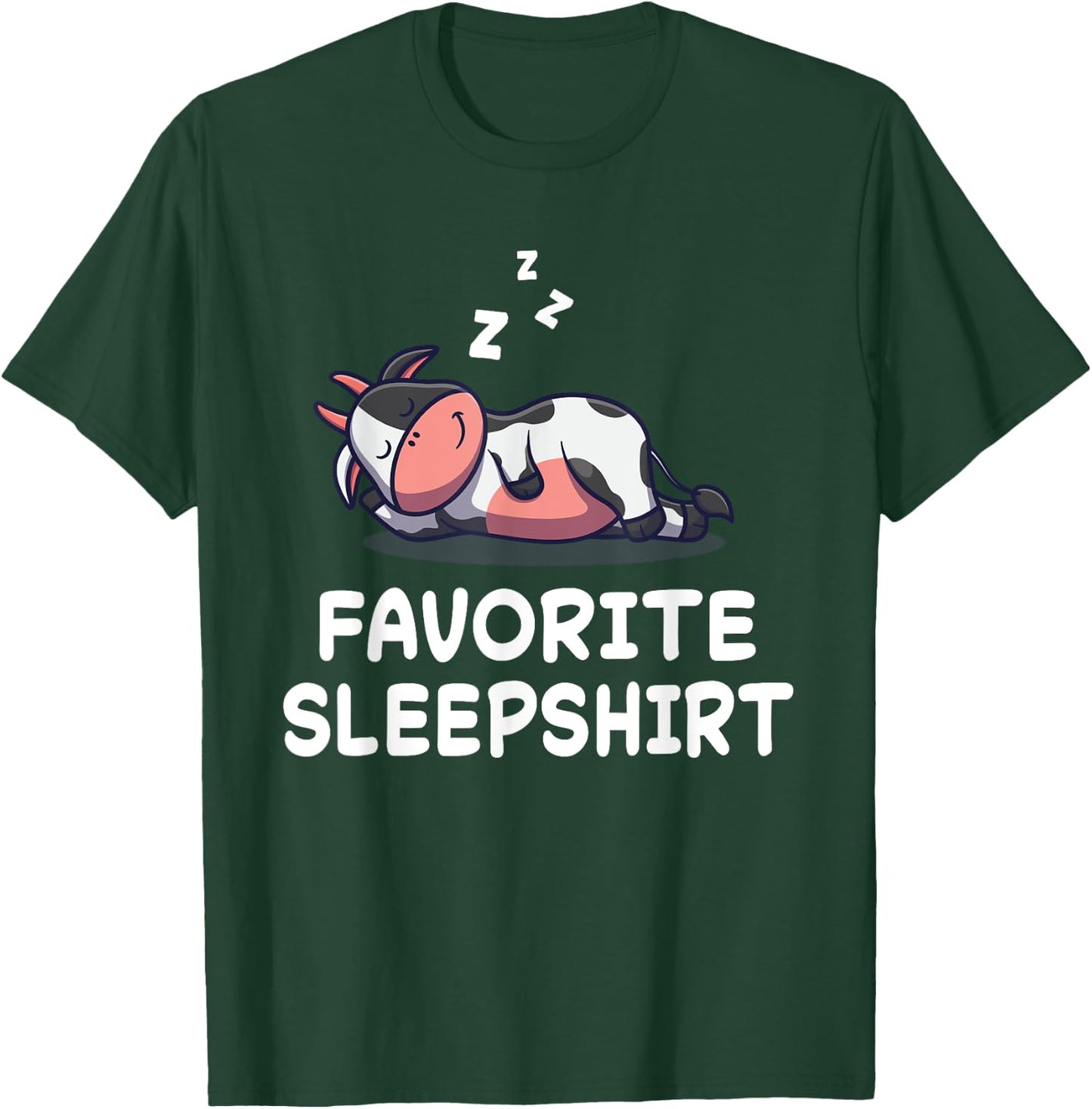 Cow and Cow Print Sleepwear Pyjama , Black, S T-Shirt - T-Shirt | Forest