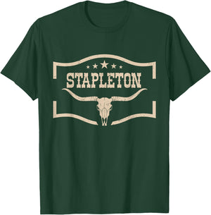 Classic Stapleton Cow Name Vintage Bull-Skull Music Country T-Shirt - T-Shirt | Forest