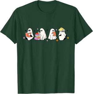 Cute Boo Ghost Read More Books, Funny Halloween, Book Lover T-Shirt - T-Shirt | Forest