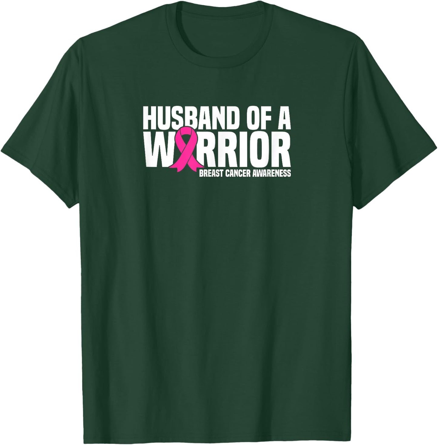 Husband of a Warrior Pink Ribbon Breast Cancer Awareness T-Shirt - T-Shirt | Forest