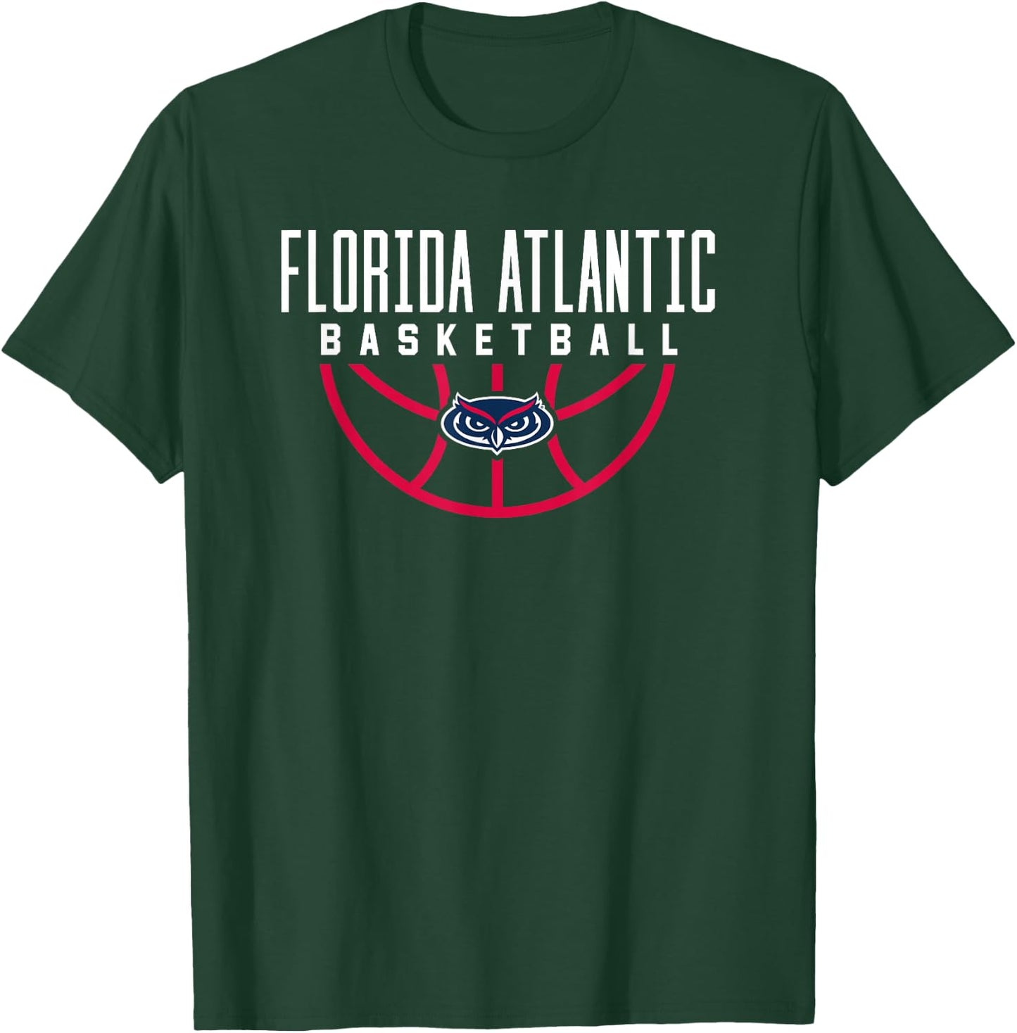 Florida Atlantic University FAU Owls Basketball T-Shirt - T-Shirt | Forest