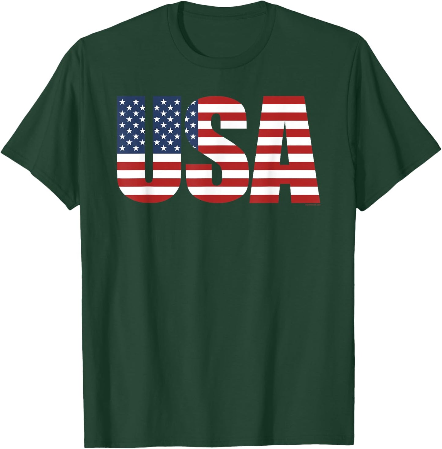 USA Shirt Men Women Kids Patriotic American Flag 4th of July T-Shirt - T-Shirt | Forest