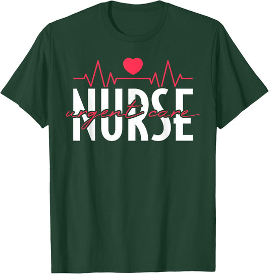 Urgent Care Nurse Heart T-Shirt - T-Shirt | Forest