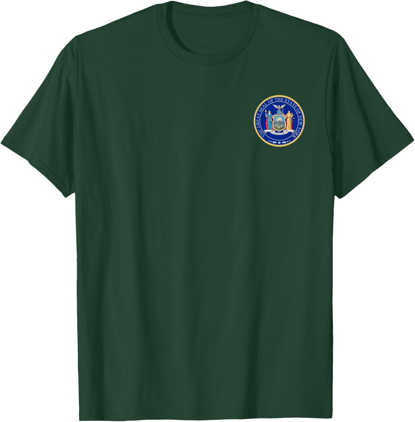 New York State Seal Flag T-Shirt - T-Shirt | Forest