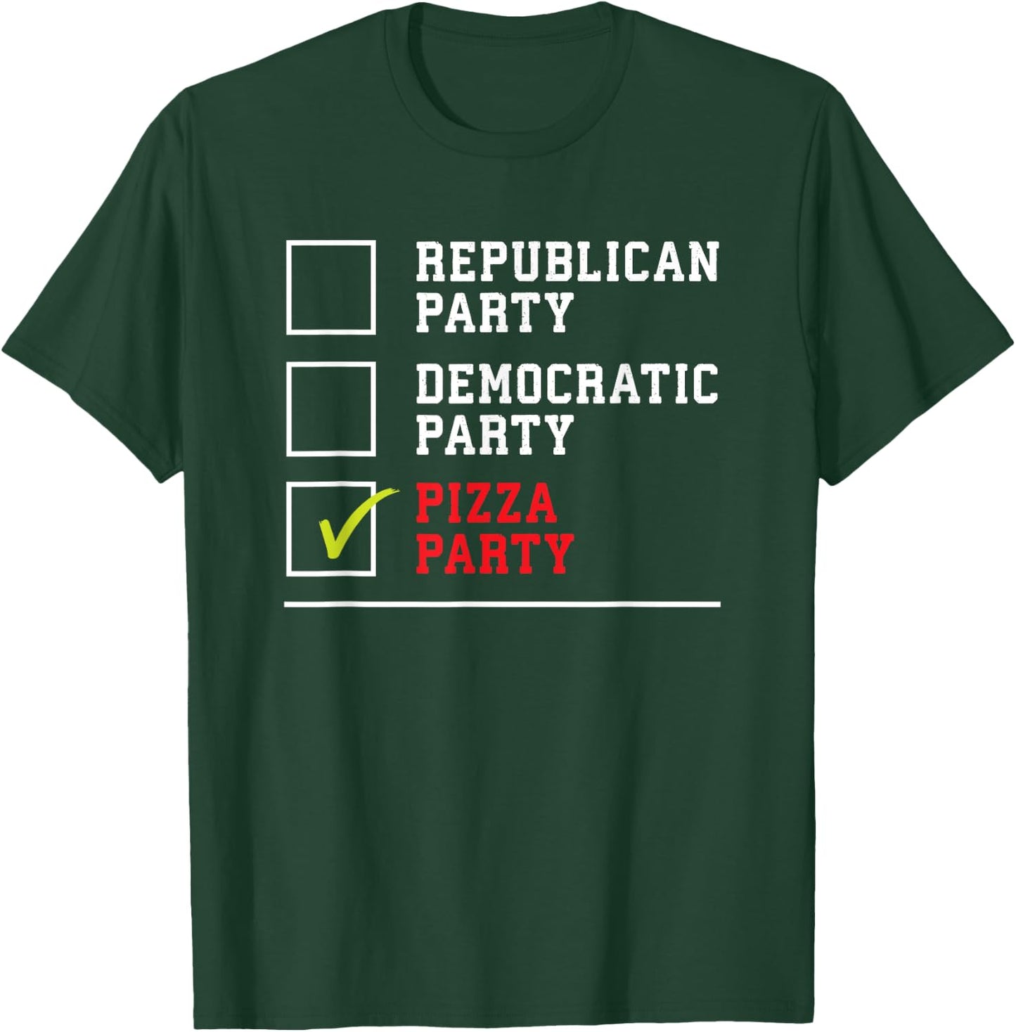 Republican Party Democratic Party Pizza Party US Election T-Shirt - T-Shirt | Forest
