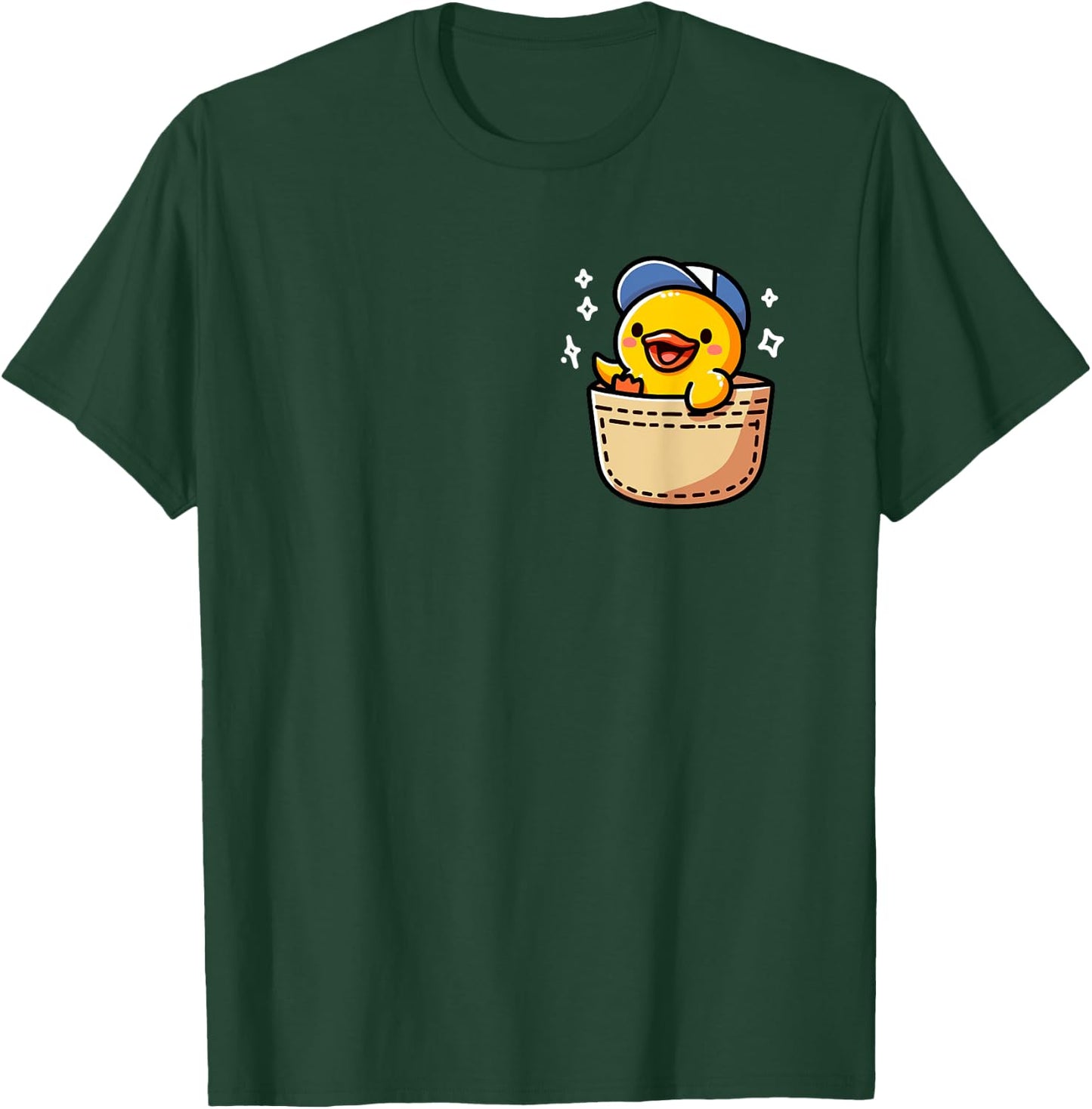 Duck In Pocket Funny Cute Yellow Duck Lover T-Shirt - T-Shirt | Forest