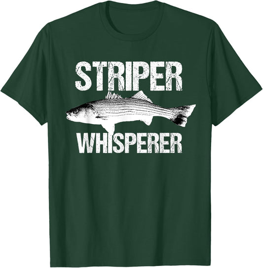 Striper Whisperer Cool Bass Fly Fishing Fish Fisherman Gift T-Shirt - T-Shirt | Forest