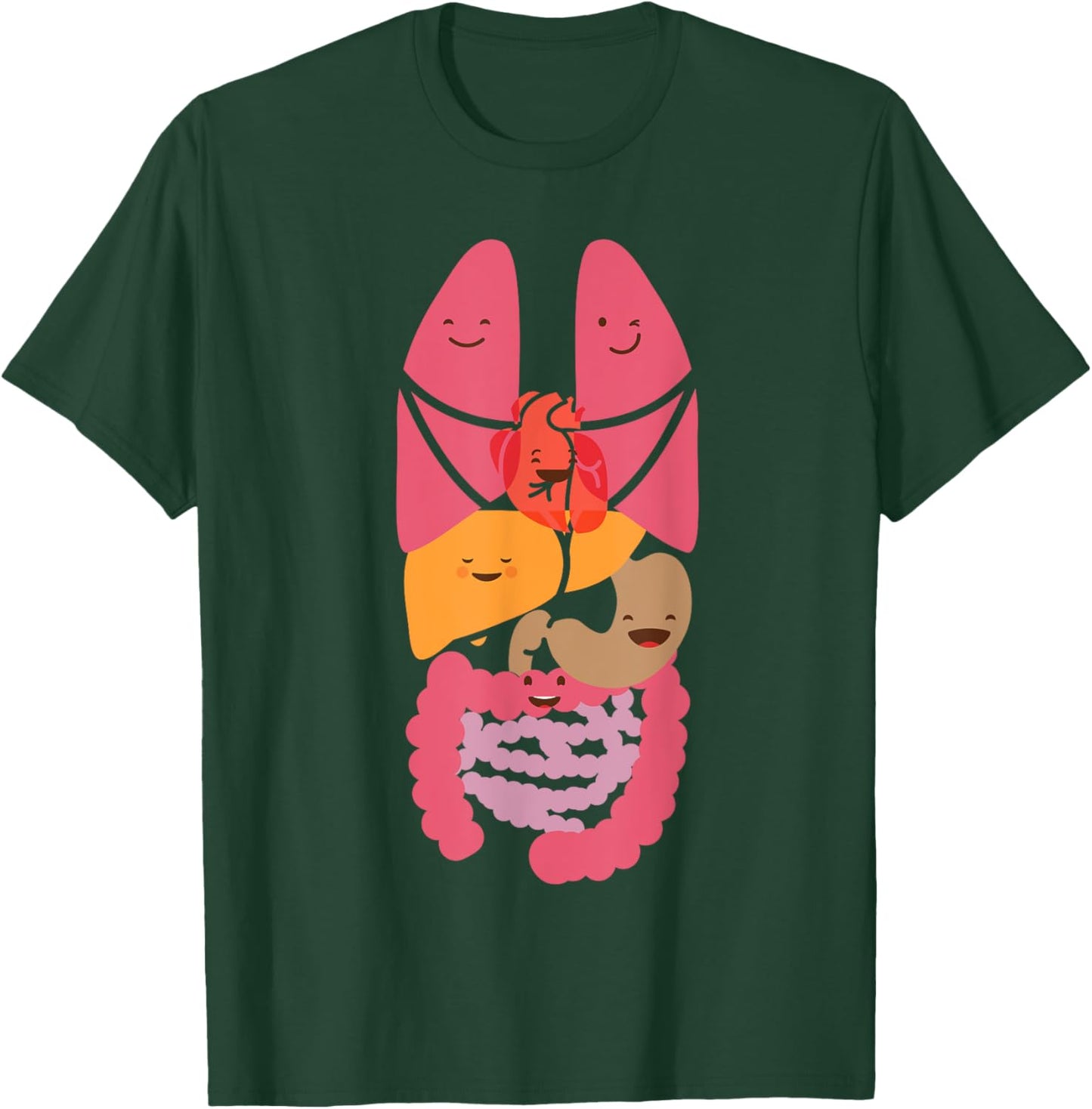 Cool Body Anatomy Costume Funny Organ T-Shirt - T-Shirt | Forest