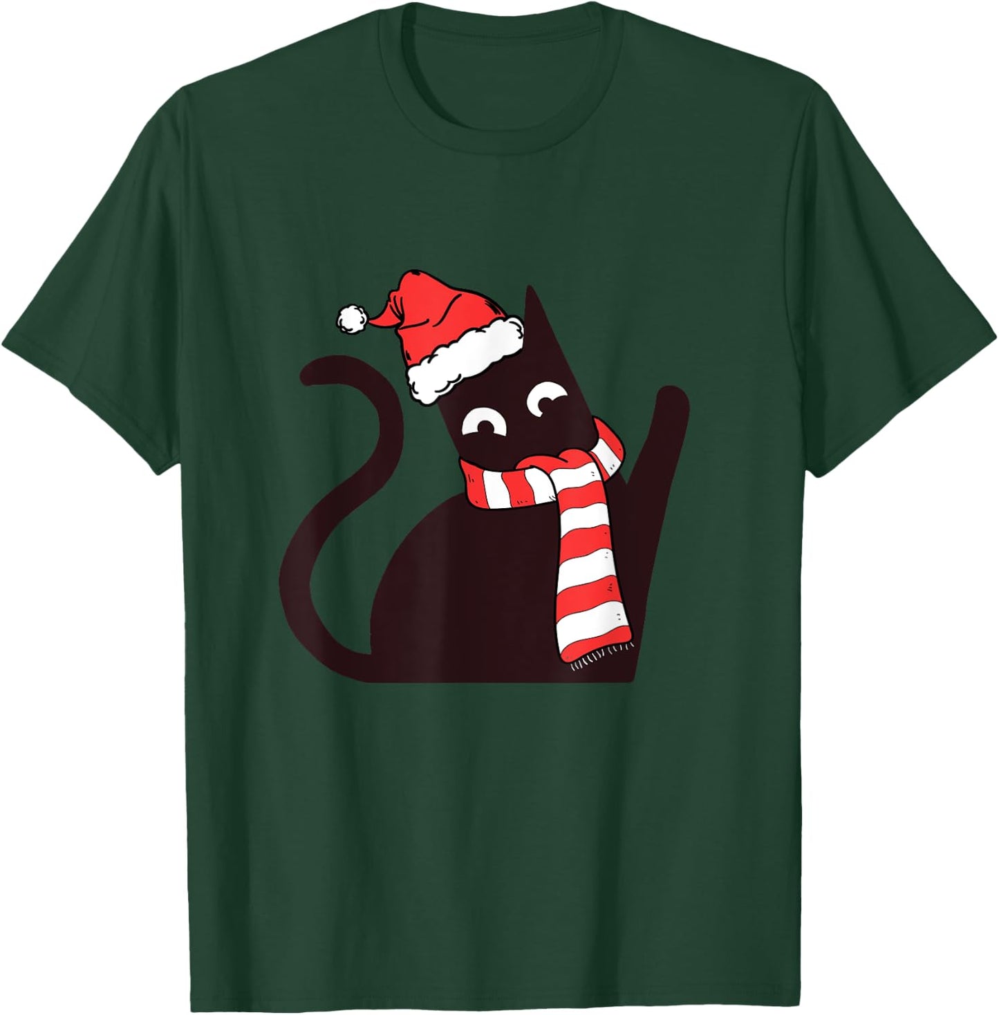 Funny Black Cat funny Merry Christmas T-Shirt - T-Shirt | Forest