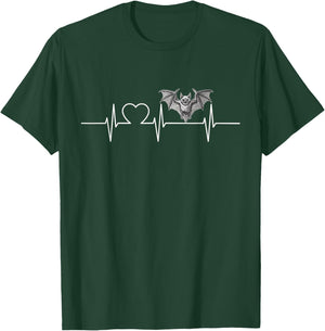 Bats Bat Heartbeat T-Shirt - T-Shirt | Forest