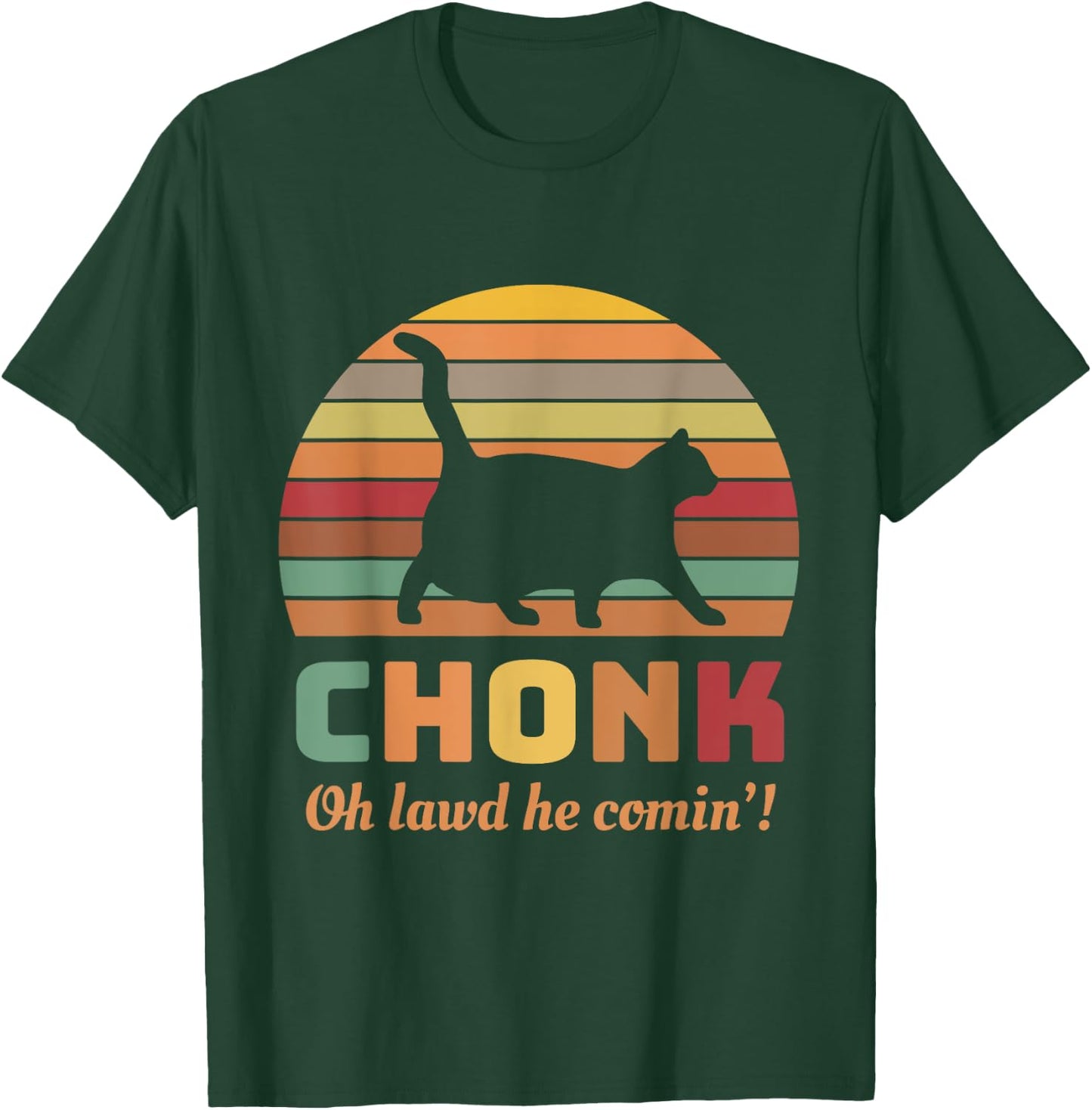 Chonk Cat Scale Meme Retro Oh lawd he comin' Memes Women Girls Kids T-Shirt - T-Shirt | Forest