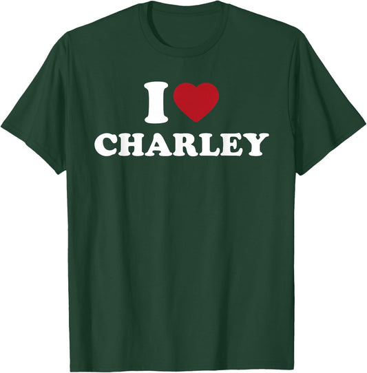 I Love Charley, I Heart Charley Red Heart T-Shirt - T-Shirt | Forest