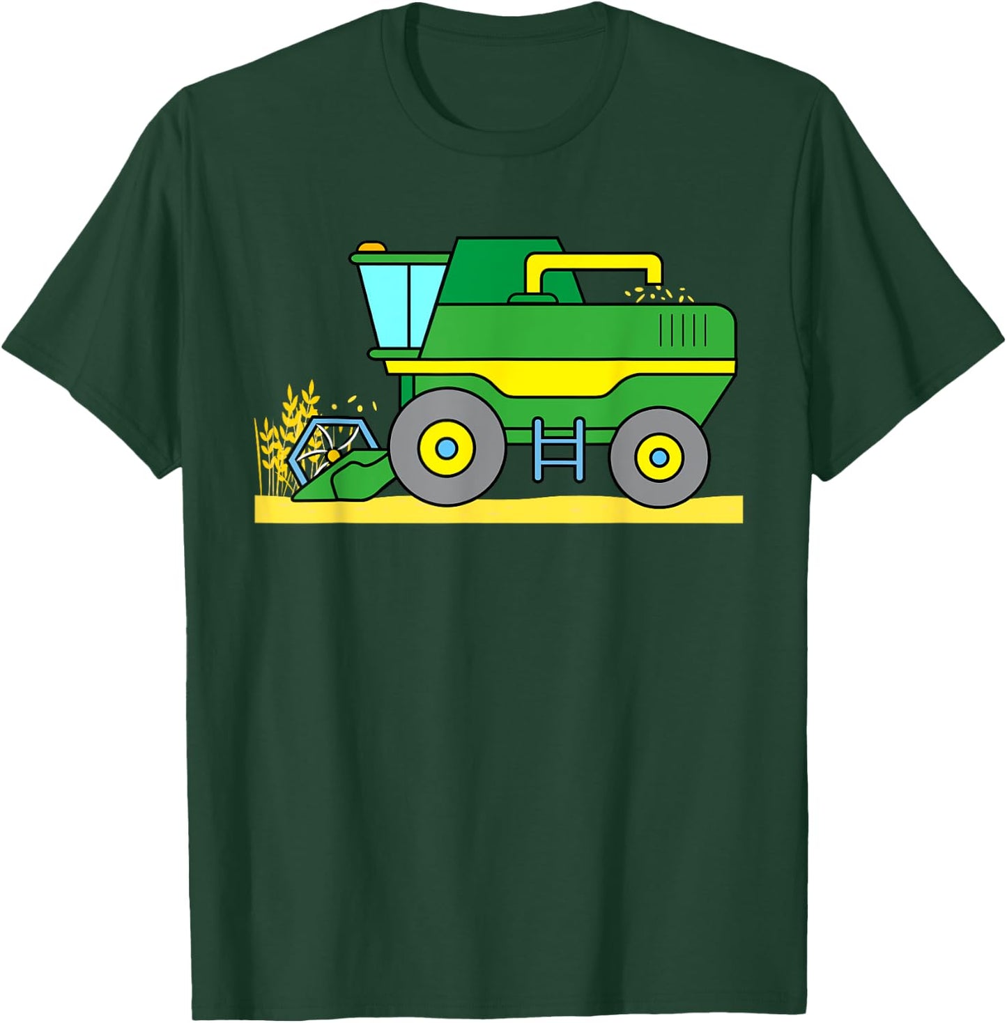Combine Harvester Harvest Field Boy Girl Women Men Farm T-Shirt - T-Shirt | Forest