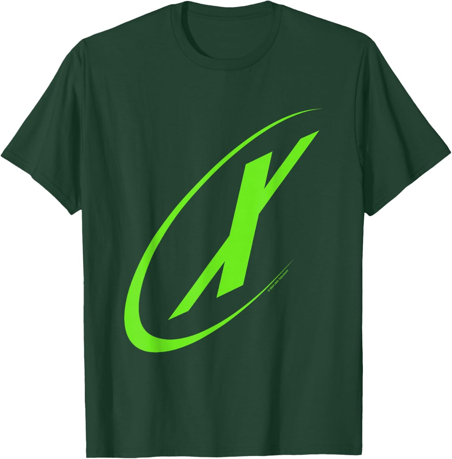 X-Files Retro Neon Green Big X Chest Classic Logo , Black, S T-Shirt - T-Shirt | Forest