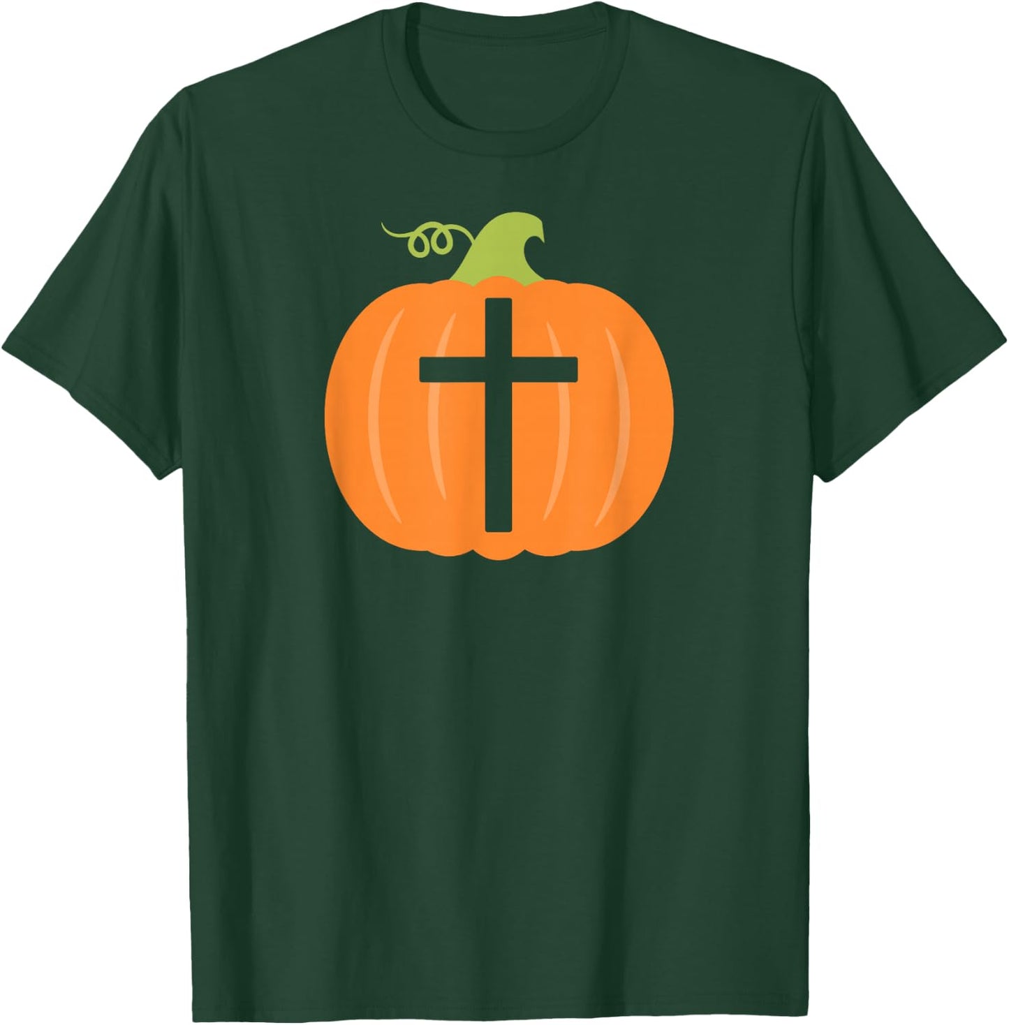 Christian Cross Religious Pumpkin Halloween T Shirt T-Shirt - T-Shirt | Forest