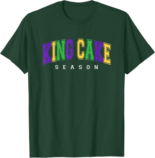 King Cake Season Funny Mardi Gras Festive NOLA New Orleans T-Shirt - T-Shirt | Forest