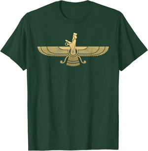 Faravahar Symbol Persische Sumerische geflügelte Kugelfigur Ikone T-Shirt - T-Shirt | Forest