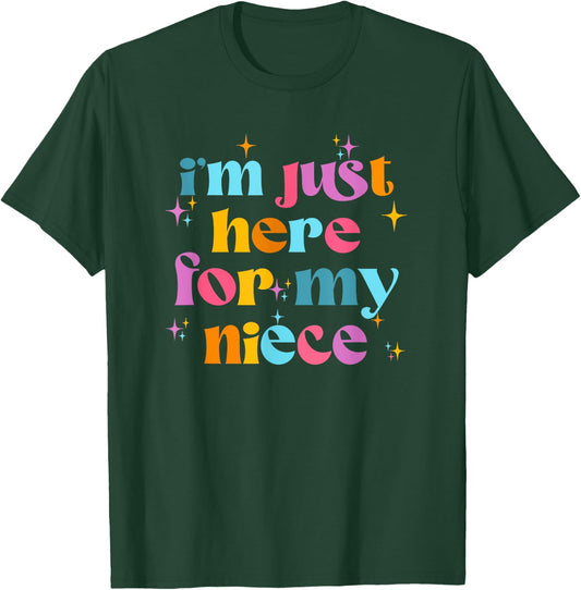 Funny Aunt Life Auntie Groovy I'm Just Here For My Niece T-Shirt - T-Shirt | Forest